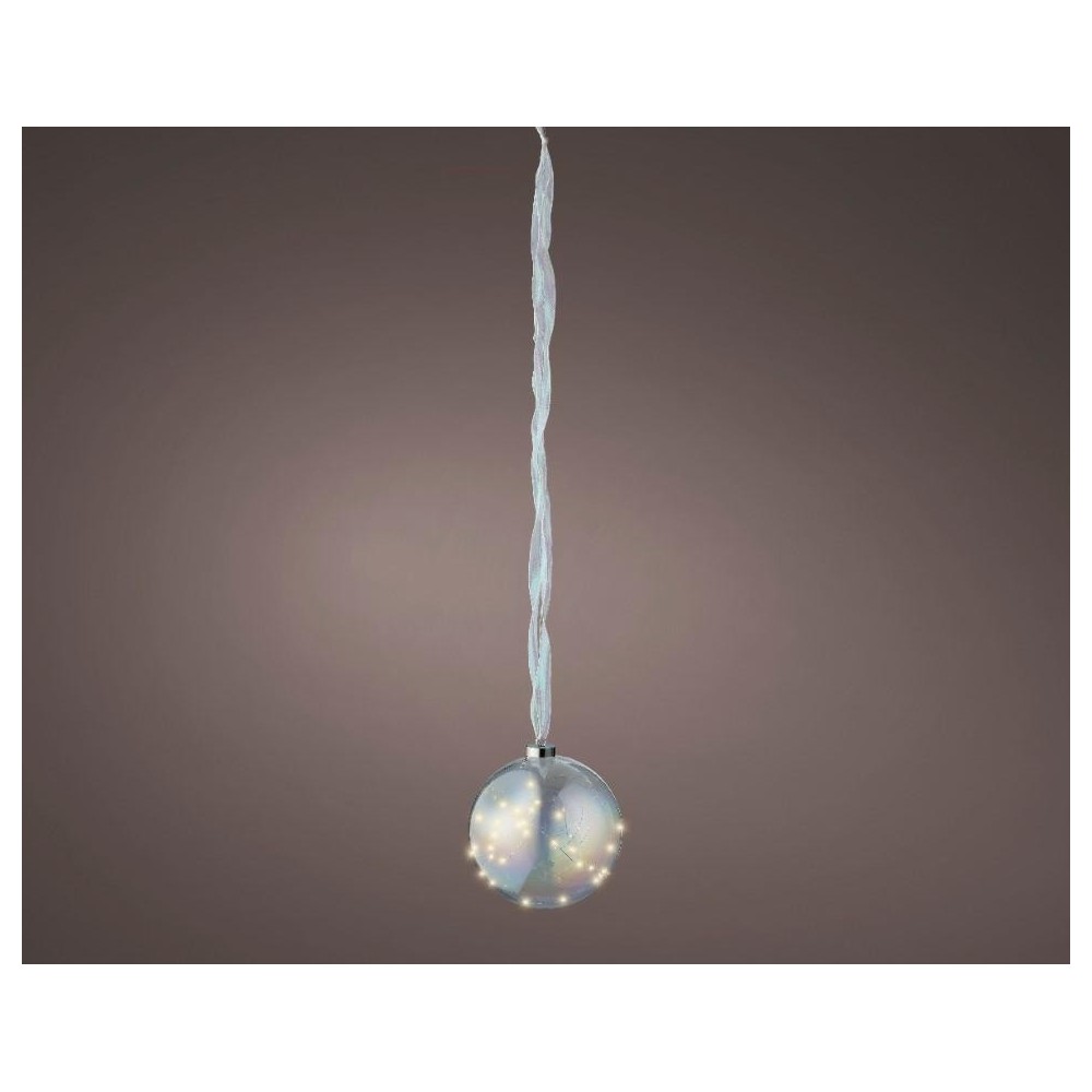 SFERA VETRO LED SU NASTRO D.20CM.